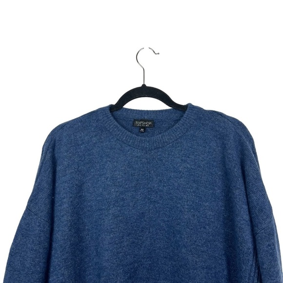 Topshop Blue Oversized Side Hem Zip Sweater US 4 - Picture 3 of 10